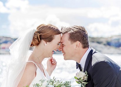 Bröllopsfotograf Åsa Lännerström, brudpar på Marstrand
